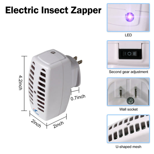 2 Pack Plug n Zap! Electric Indoor Mosquito Killer, Insects and Fly Trap, Plug-in Bug Zapper