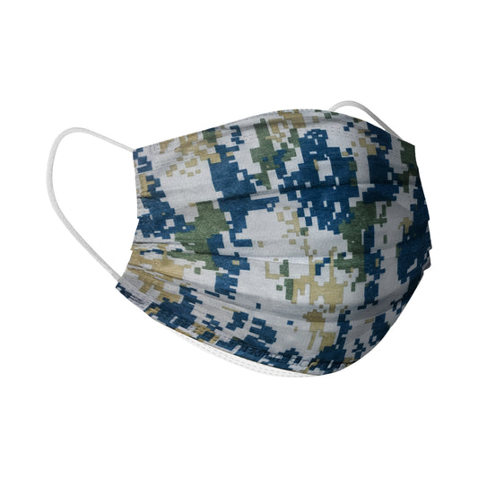 Disposable 3-PLY Face Mask (60PCS) - Protective 3-Layer Nose & Mouth Cover for Outdoor Use, Camo Blue