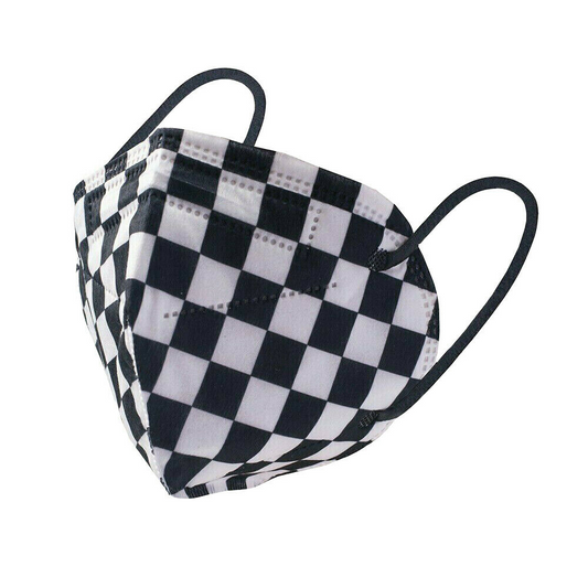 Disposable KN95 Face Mask (50PCS) - Protective 5-Layer Nose & Mouth Cover for Outdoor Use, Black Chequer